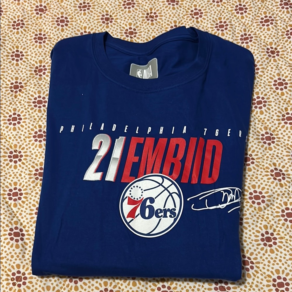 Philadelphia 76ers Embiid Blue T-Shirt